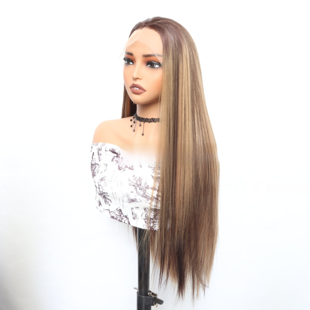 Piano Color Front Lace Hand Crocheted Wig