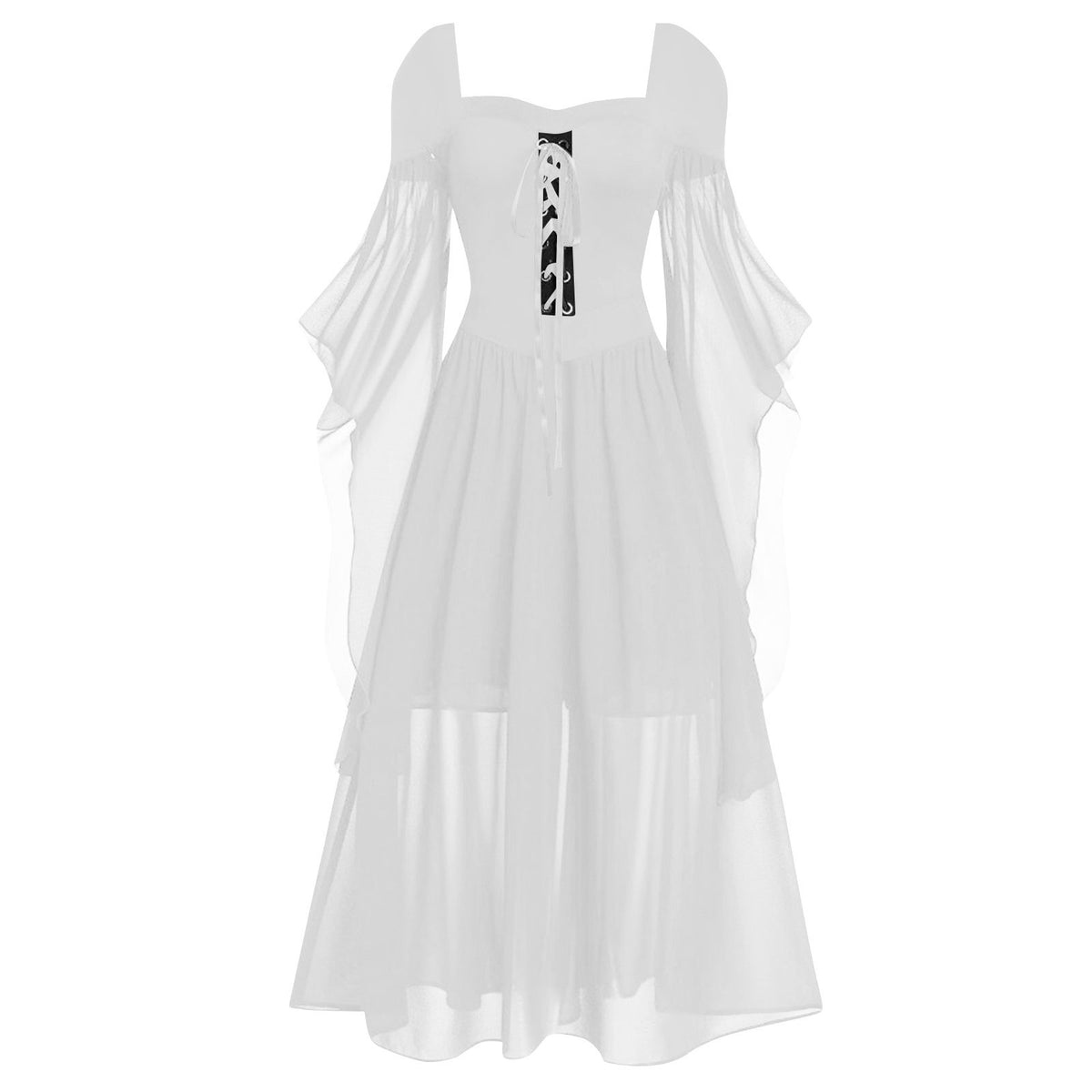 Witch Style Long Dress with Flare Sleeves