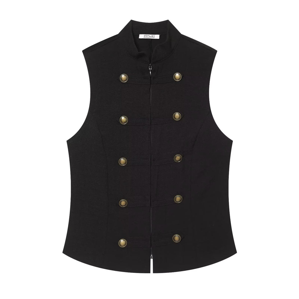 Sleeveless Double-Breasted Shirt