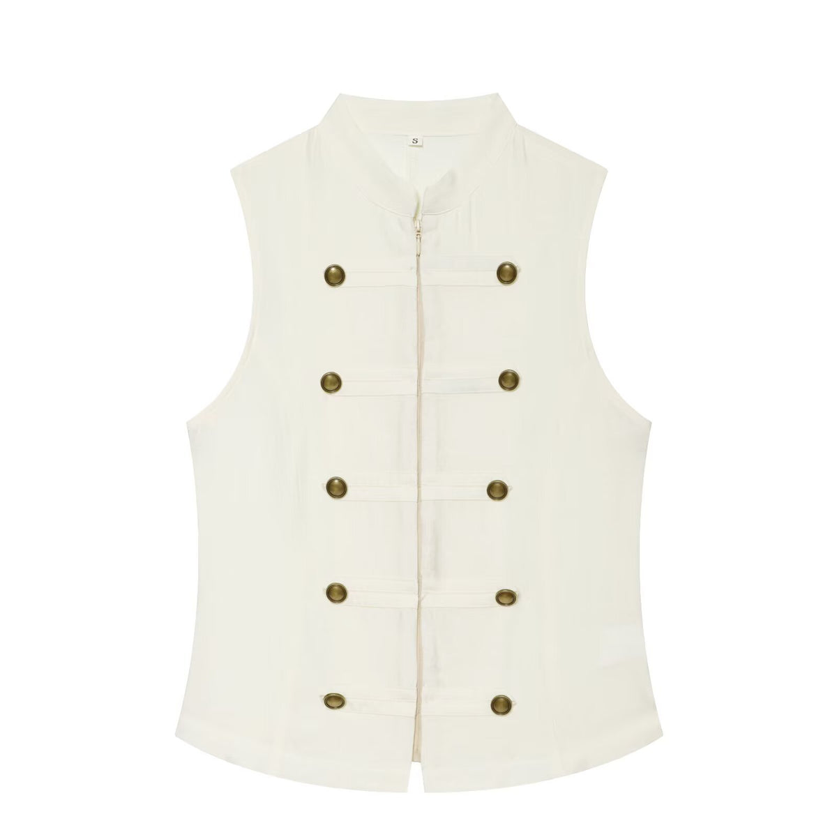 Sleeveless Double-Breasted Shirt