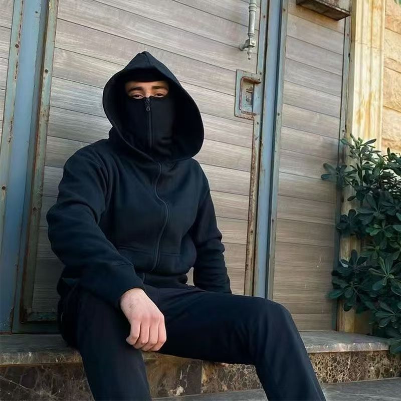 Double Hooded Fleece Zippered Sweatshirt