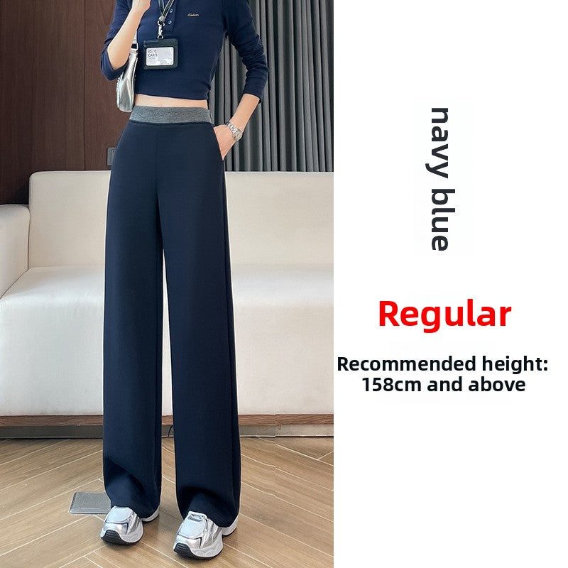 High-Waisted Fleece-Lined Wide-Leg Pants