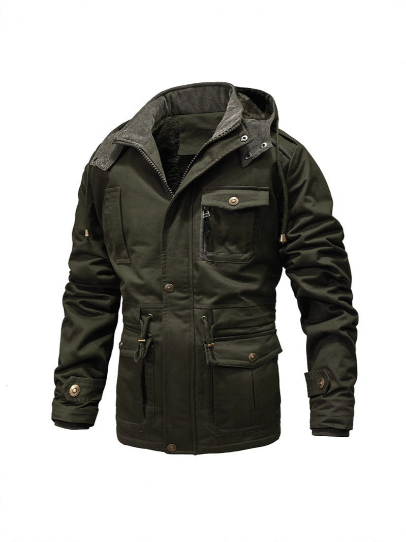 Mens Washed Cotton Velvet Coat