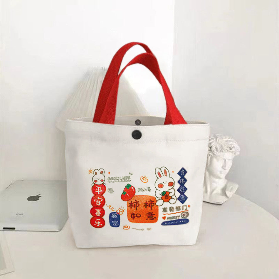 Canvas Tote Bag Women Foldable Shoulder Bag